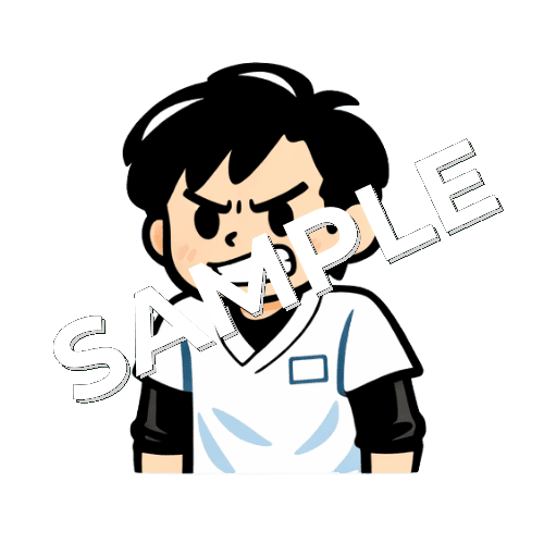 歯を食いしばる男性あん摩マッサージ指圧師のイラスト