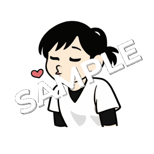 キス顔をする女性あん摩マッサージ指圧師のイラスト