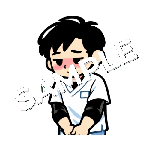 赤面する男性あん摩マッサージ指圧師のイラスト