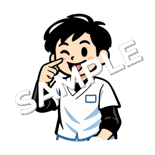 アッカンべ－をする男性あん摩マッサージ指圧師のイラスト