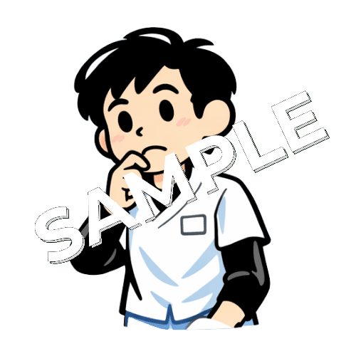 考え事をする男性あん摩マッサージ指圧師のイラスト