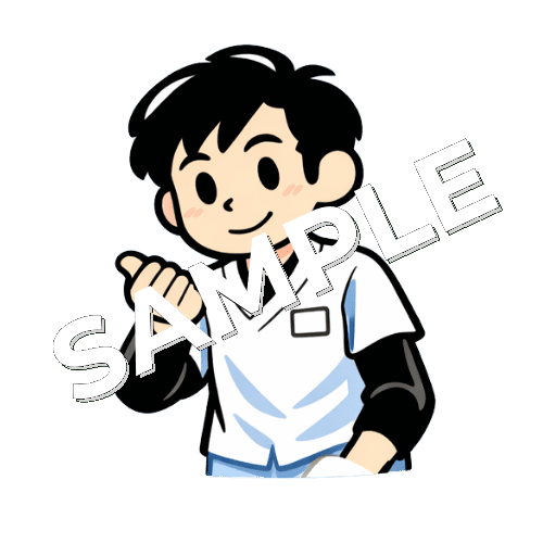 手招きする男性あん摩マッサージ指圧師のイラスト