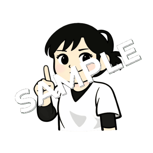 指で1のポーズをする女性あん摩マッサージ指圧師のイラスト