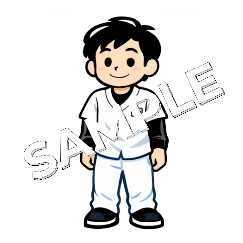 正面向きで立つ男性あん摩マッサージ指圧師のイラスト