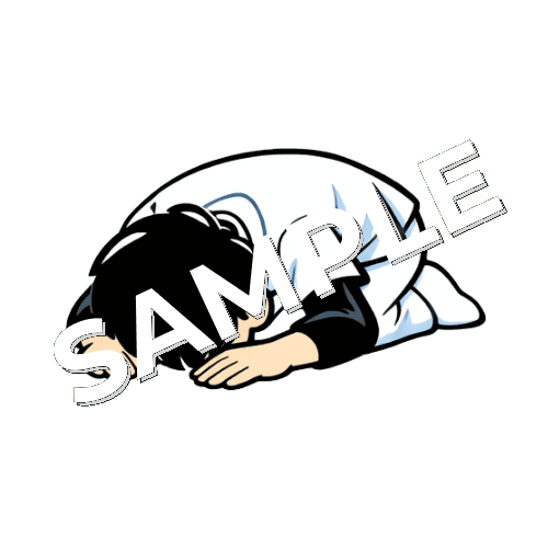 土下座する男性あん摩マッサージ指圧師のイラスト