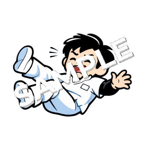 転ぶ男性あん摩マッサージ指圧師のイラスト