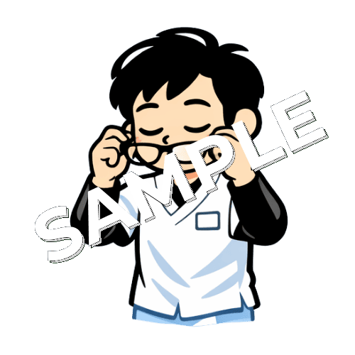 眼鏡を外す男性あん摩マッサージ指圧師のイラスト