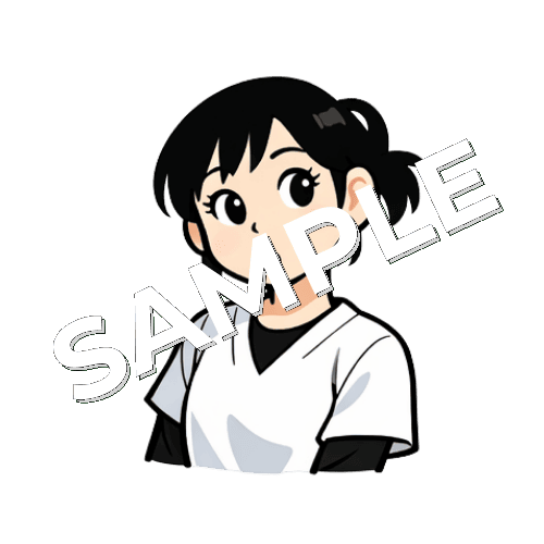 首をかしげる女性あん摩マッサージ指圧師のイラスト