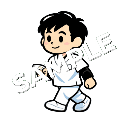 体温計を持った男性あん摩マッサージ指圧師のイラスト