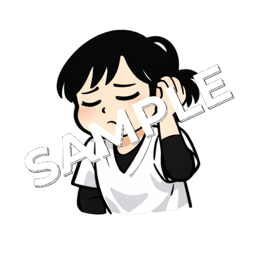 いじける女性あん摩マッサージ指圧師のイラスト