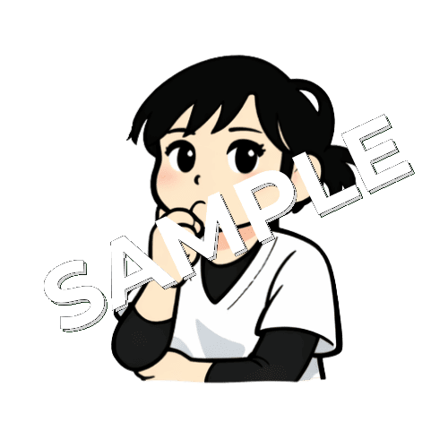 考え事をする女性あん摩マッサージ指圧師のイラスト