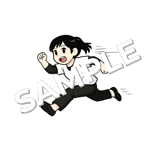 全力ダッシュする女性あん摩マッサージ指圧師のイラスト