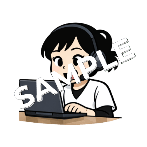 オンライン面接する女性あん摩マッサージ指圧師のイラスト