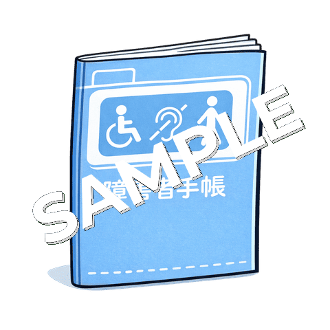障害者手帳（青）のイラスト