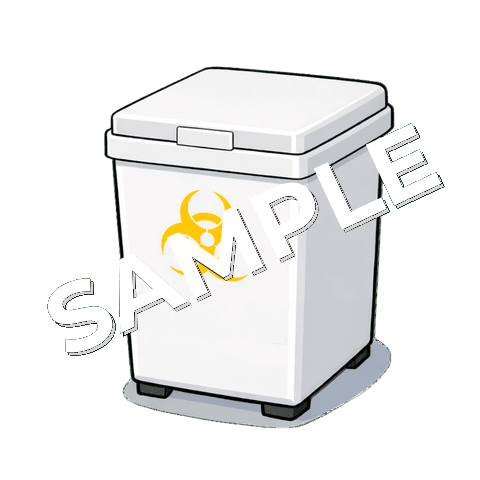 感染性廃棄物のごみ箱（黄色）のイラスト