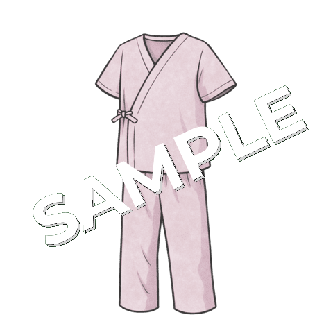 検査着（ピンク・セパレートタイプ）のイラスト