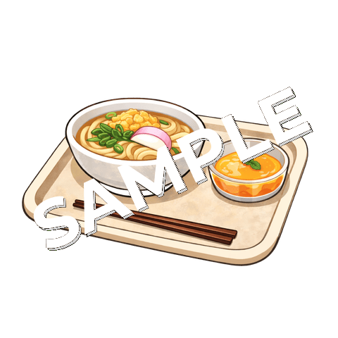病院食（うどん）のイラスト