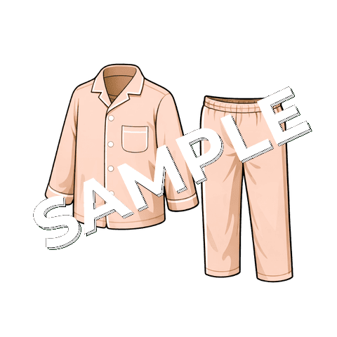パジャマ（オレンジ）のイラスト