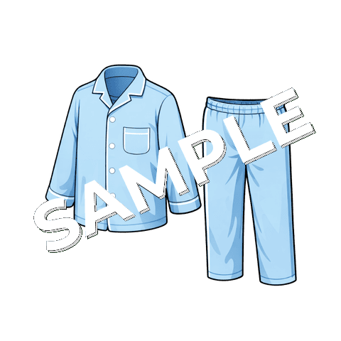 パジャマ（青）のイラスト