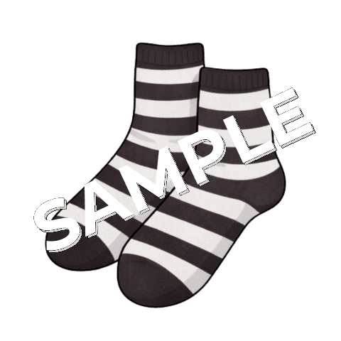 靴下（ストライプ・黒）のイラスト