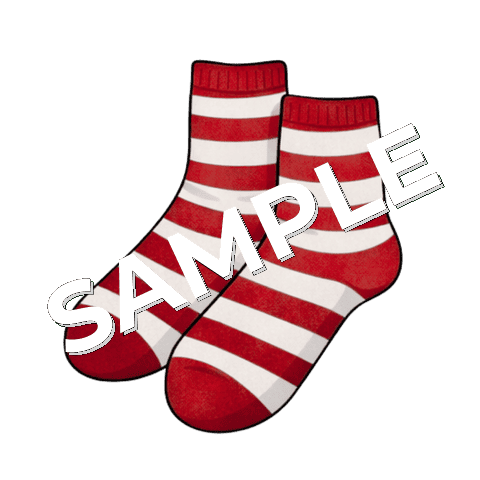 靴下（ストライプ・赤）のイラスト