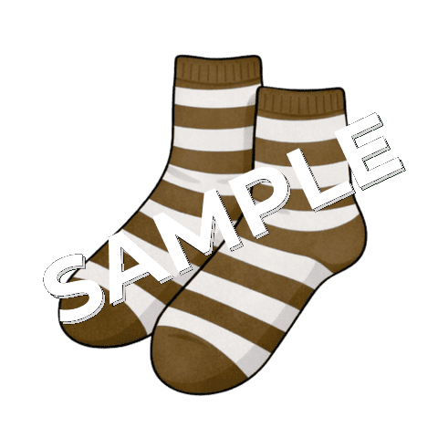 靴下（ストライプ・茶色）のイラスト
