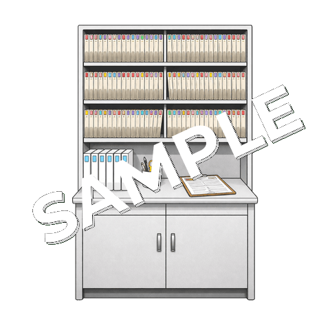 カルテ棚のイラスト