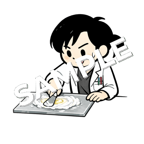 軟膏を練る女性薬剤師のイラスト