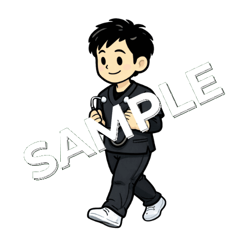 聴診器を持ち歩く男性作業療法士のイラスト