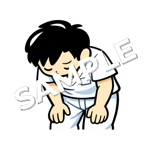 お辞儀する男性あん摩マッサージ指圧師のイラスト書類をコピーする女性看護師のイラスト