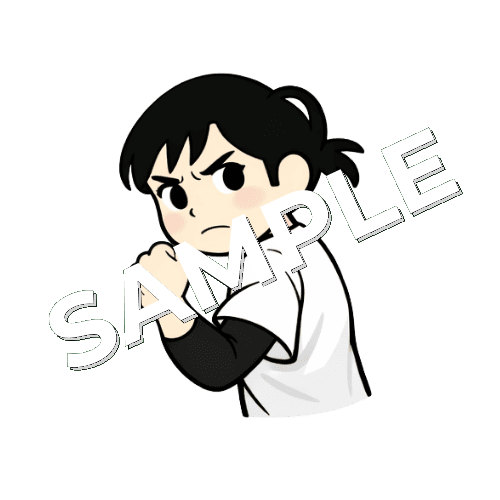 チャリで来たポーズの女性あん摩マッサージ指圧師のイラスト