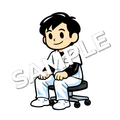 椅子に座る男性あん摩マッサージ指圧師のイラスト