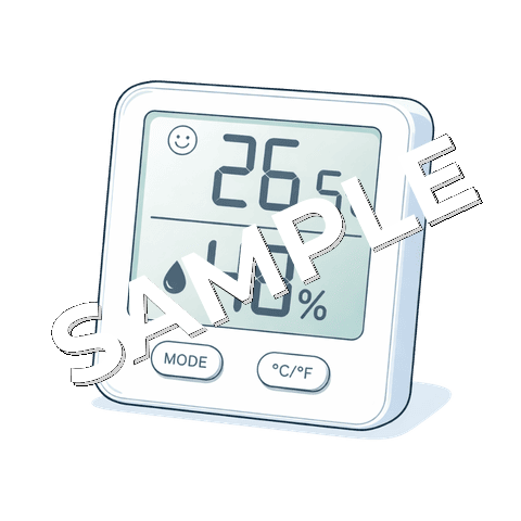温湿度計（白）のイラスト