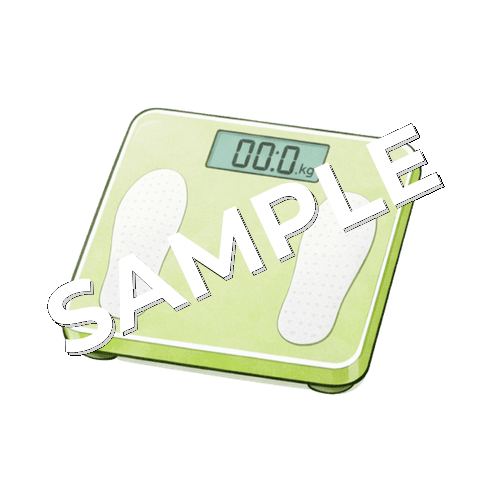 緑色の体重計のイラスト