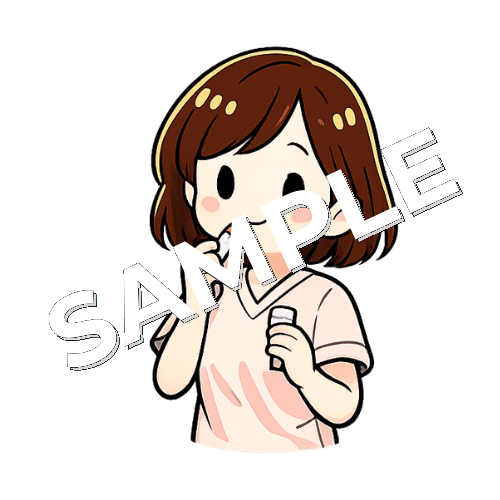 リップバームを塗る女性看護師のイラスト