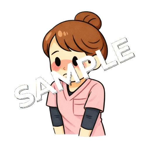 赤面する女性看護師のイラスト
