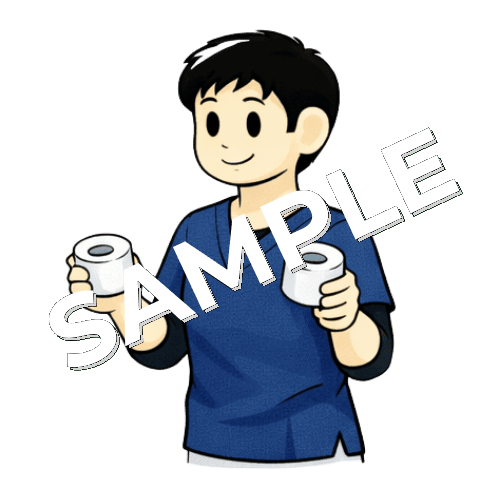 テーピングを手に持っている男性理学療法士のイラスト