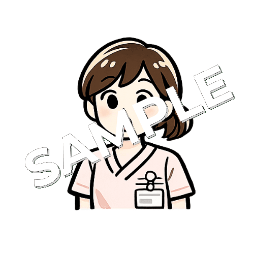おの口の形をする女性看護師のイラスト