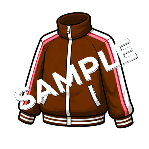 ジャージ上（ライン・赤）のイラスト