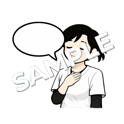 吹き出し付きの安心してほっとした表情の女性あん摩マッサージ指圧師のイラスト