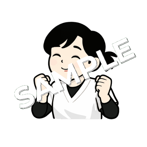 小さくガッツポーズしている女性あん摩マッサージ指圧師のイラスト