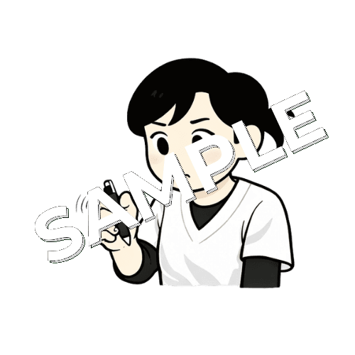 ペンをカチカチしている女性あん摩マッサージ指圧師のイラスト