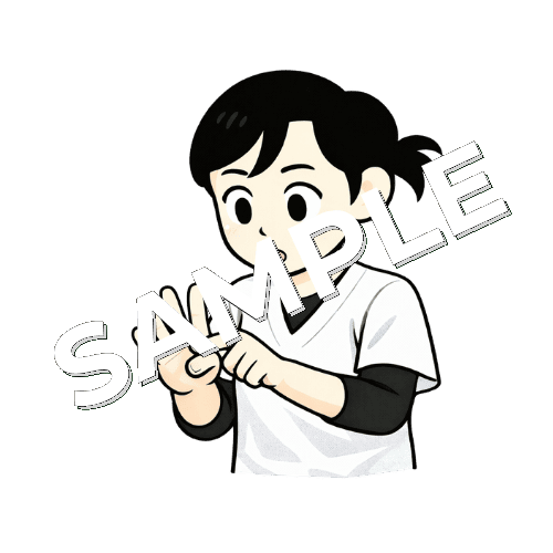 指折り数えて確認している女性あん摩マッサージ指圧師のイラスト