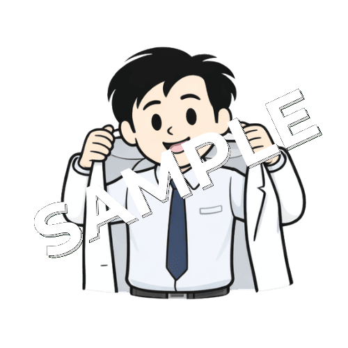 白衣を羽織る男性薬剤師のイラスト