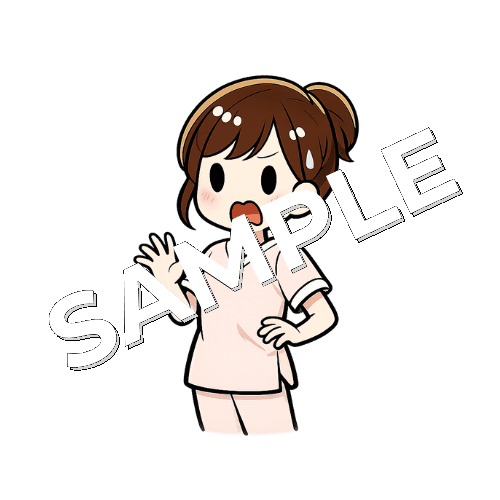 ドン引きする女性看護師のイラスト