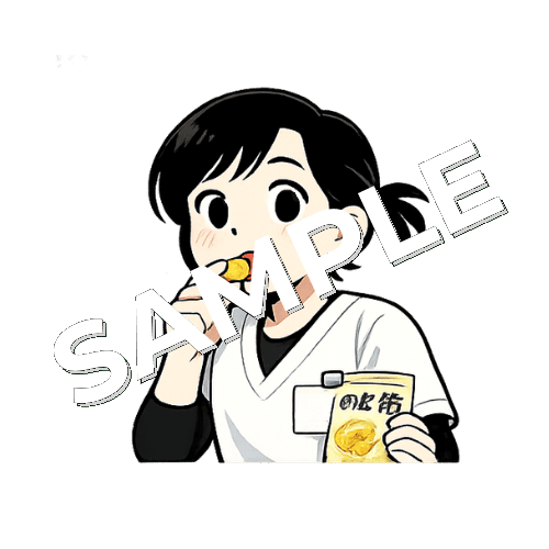 のど飴をなめる女性あん摩マッサージ指圧師のイラスト