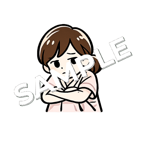 いじける女性看護師のイラスト