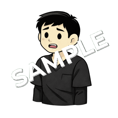 疲れた男性作業療法士のイラスト