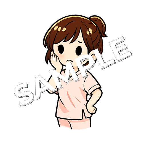 困る女性看護師のイラスト
