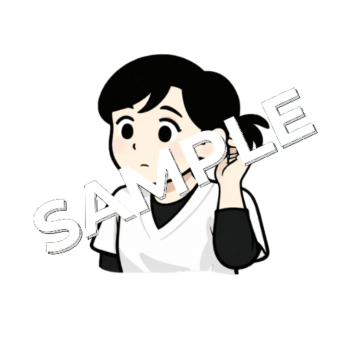 髪を耳にかけている女性あん摩マッサージ指圧師のイラスト